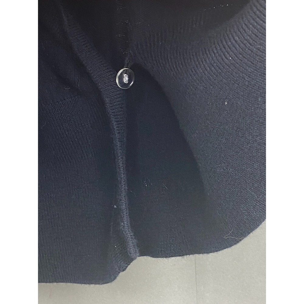 Ann Taylor Women Cardigan XL Black Wrap Front Button Cotton Wool Blend Sweater - Picture 10 of 12